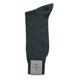 A Canali Grey Ribbed Cotton Sock made with Egyptian cotton for exceptional comfort.