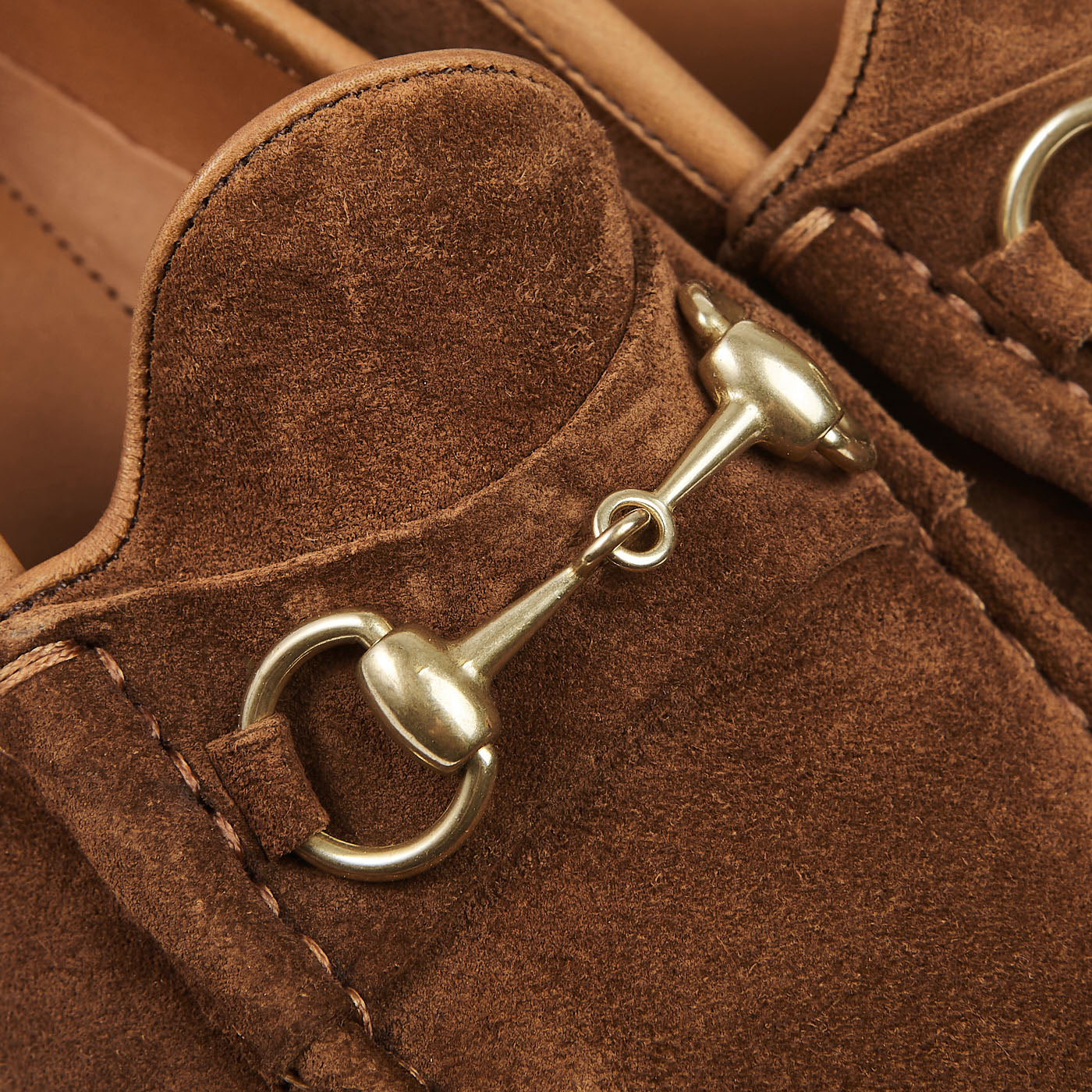 Carmina Tobacco Suede Lether Xim Horsebit Loafers Detail
