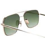 Chimi Eyewear Steel Aviator Green Lenses Sunglasses 56mm Detail