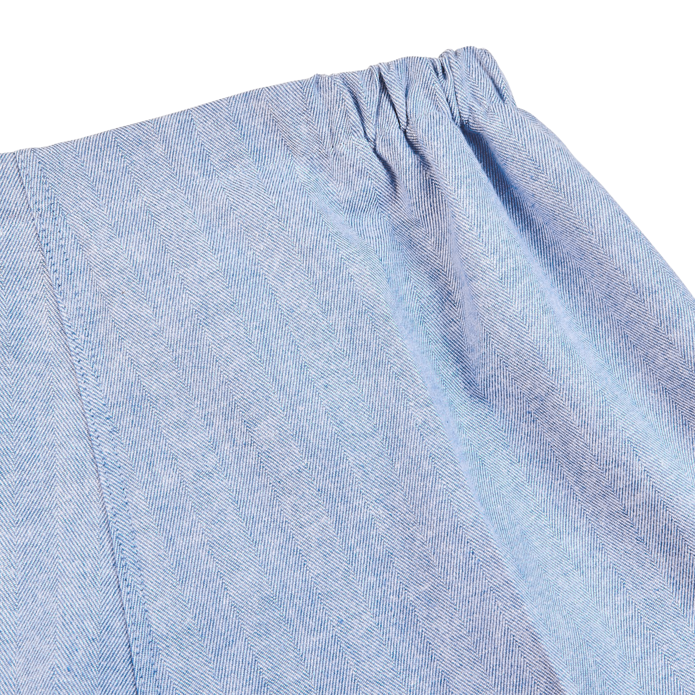Derek Blue Herringbone Cotton Classic Fit Pyjamas Pocket