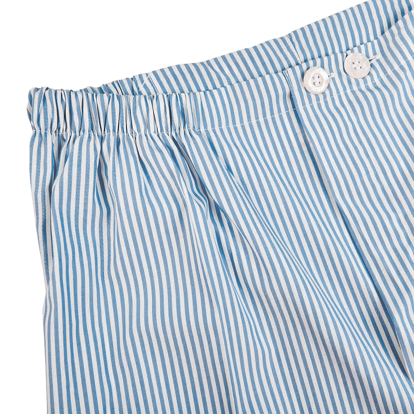 Derek Rose Blue Striped Cotton Classic Fit Pyjamas Edge