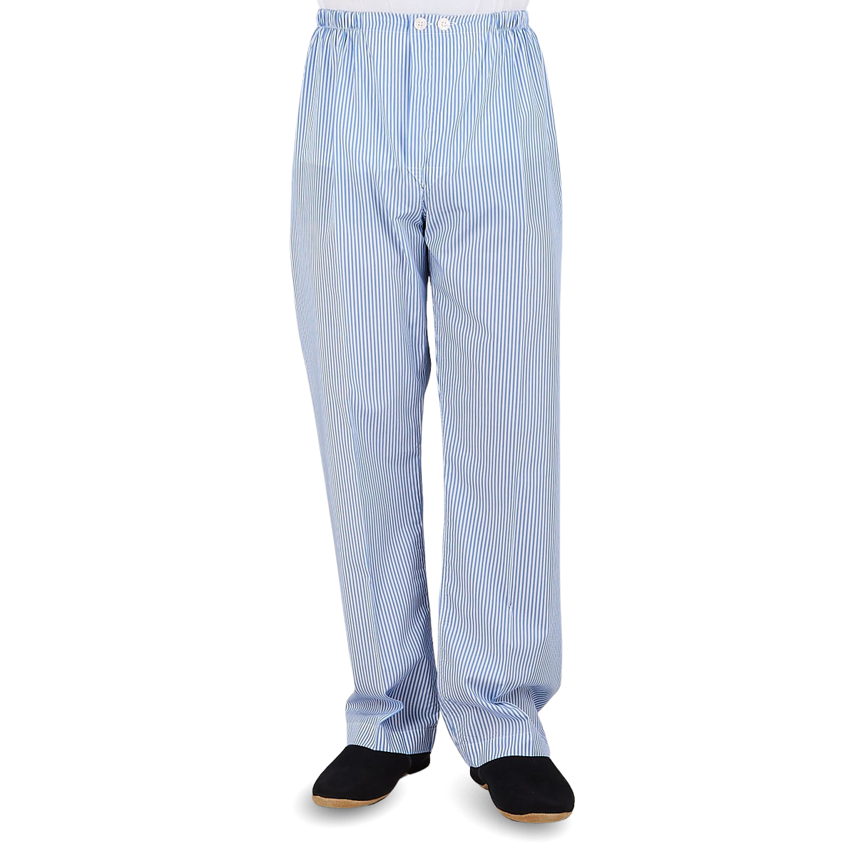 Derek Rose Blue Striped Cotton Classic Fit Pyjamas Front1