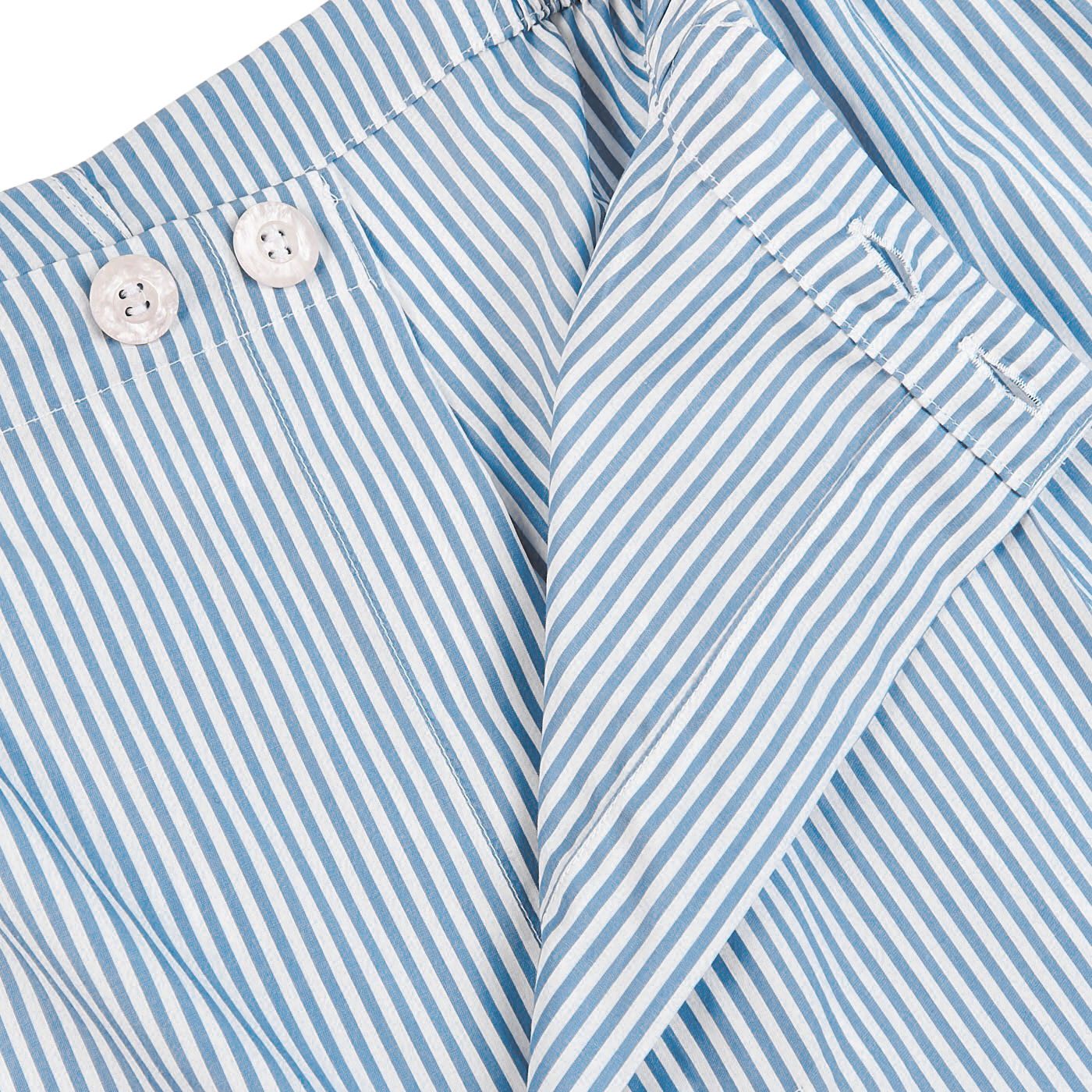 Derek Rose Blue Striped Cotton Classic Fit Pyjamas Zipper