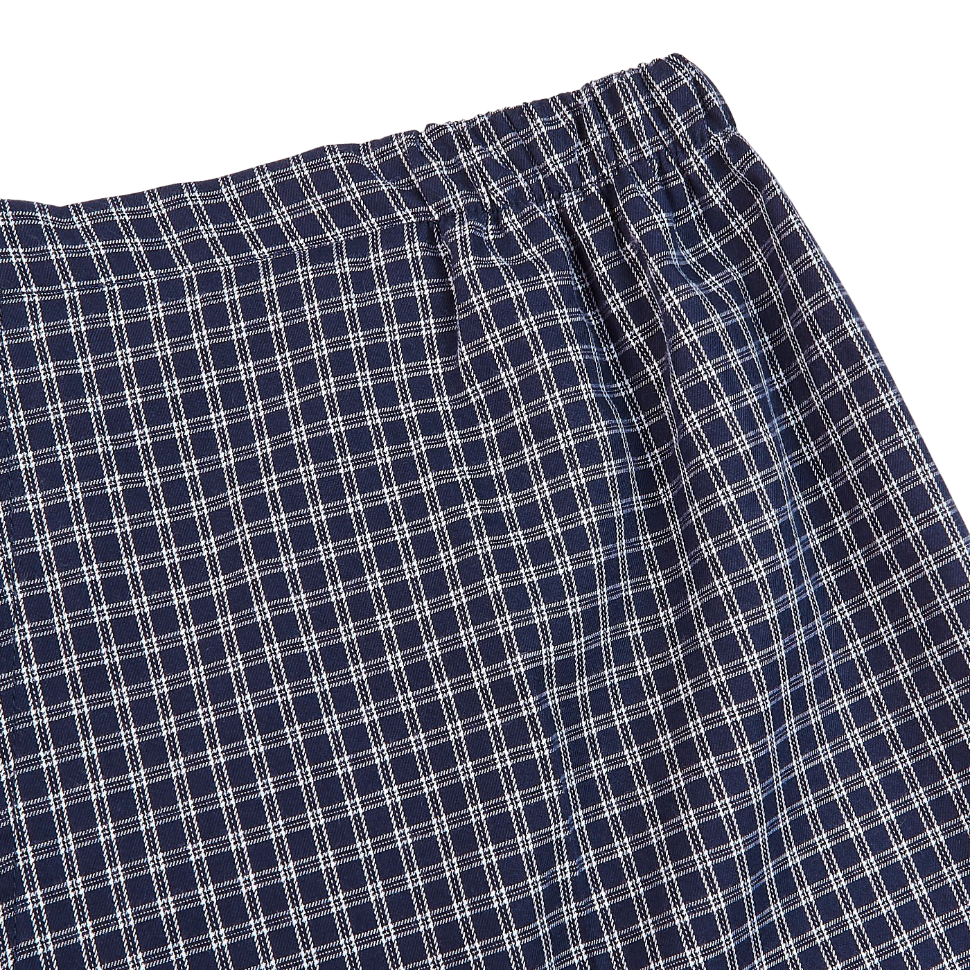 Derek Rose Navy Checked Cotton Classic Fit Pyjamas Pocket