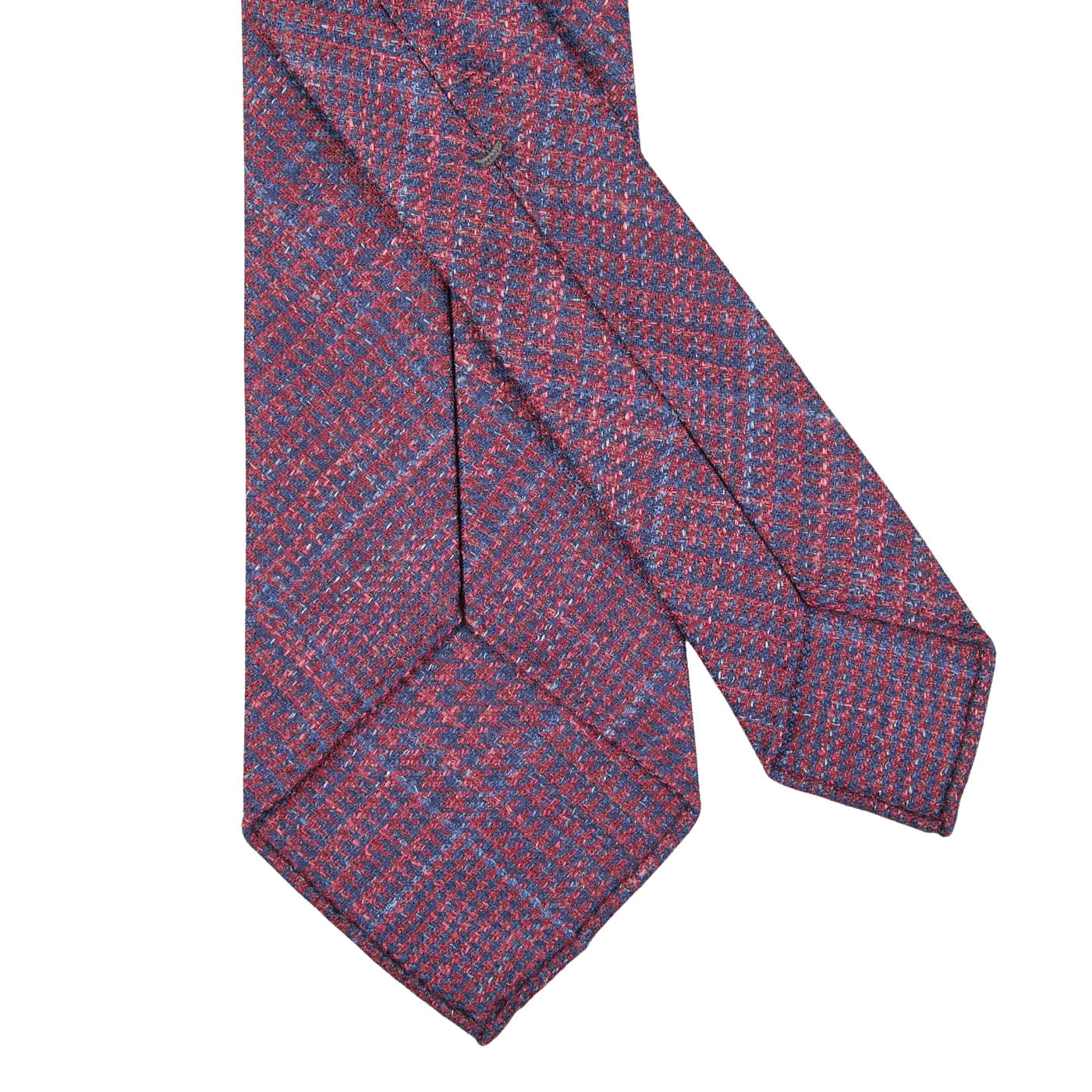 Dreaming of Monday Dark Pink Checked 7-Fold Wool Silk Linen Tie Back