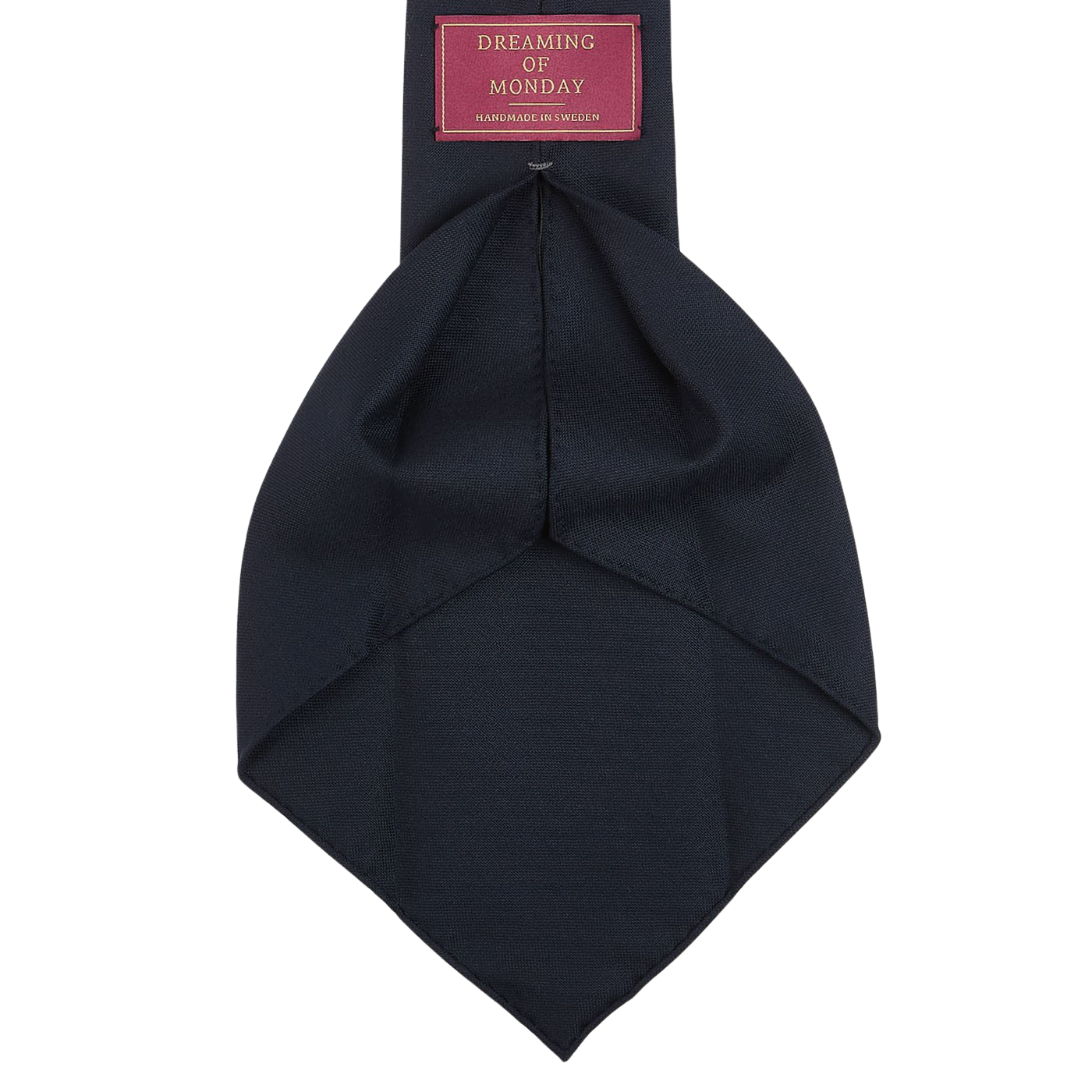 Dreaming of Monday Navy Blue 7-Fold Super 100s Wool Tie Open