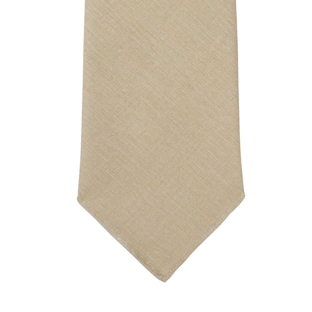 Dreaming of Monday Sand Beige 7-Fold Vintage Linen Tie Front