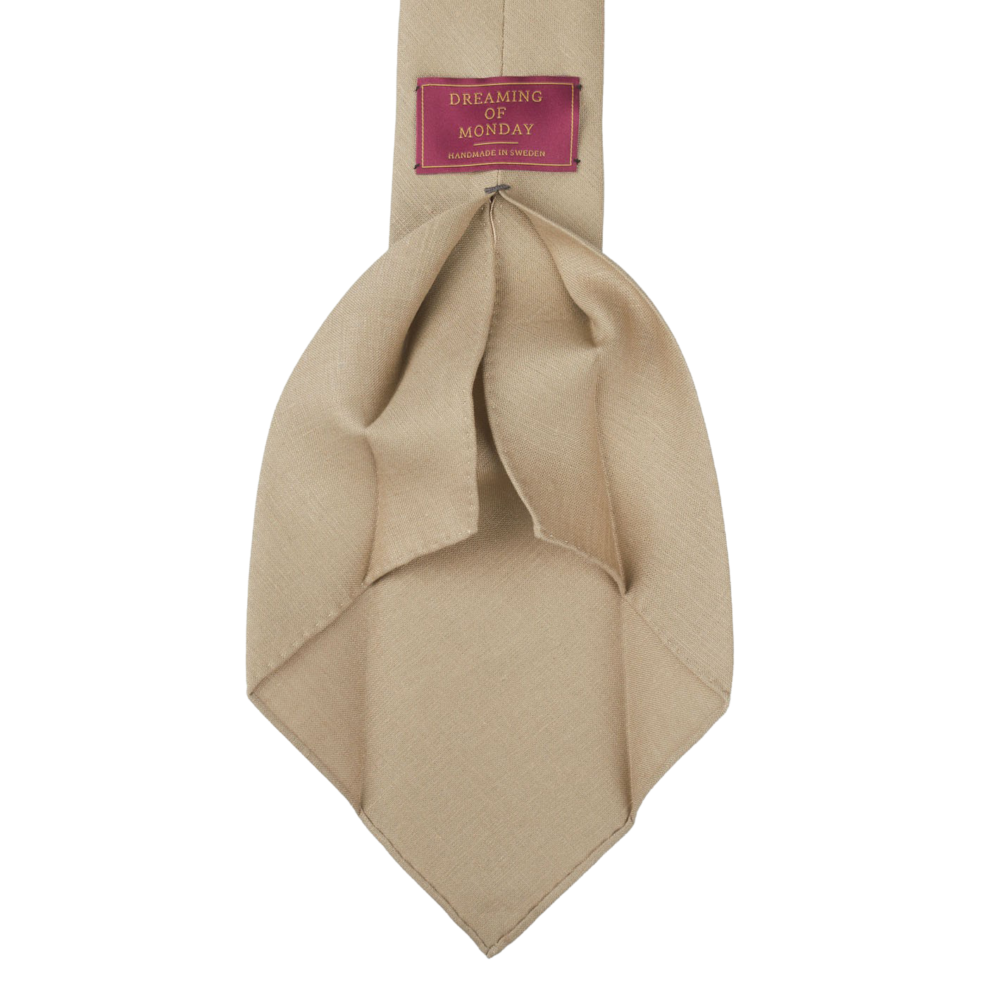 Dreaming of Monday Sand Beige 7-Fold Vintage Linen Tie Open