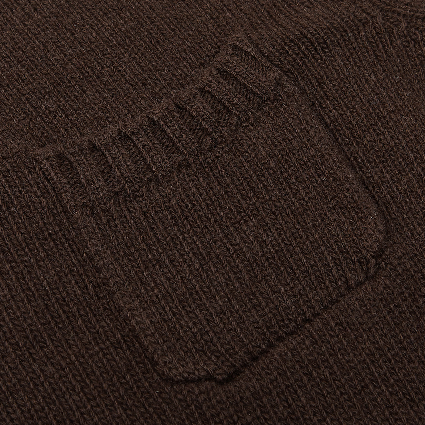 Fedeli Dark Brown Wool Cashmere Rollneck Pocket