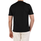 Fedeli Washed Black Organic Cotton Jersey T-Shirt Back