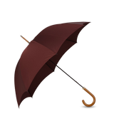 A handmade Bordeaux Polished Maple Handle Umbrella by Fox Umbrellas.