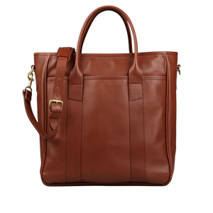 Frank Clegg Chestnut Tumbled Leather Commuter Tote Feature