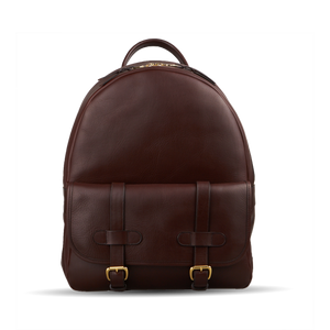 frank clegg chocolate hampton zipper backpack front