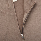 Gran Sasso Brown Vintage Merino Wool 1:4 Sweater Open