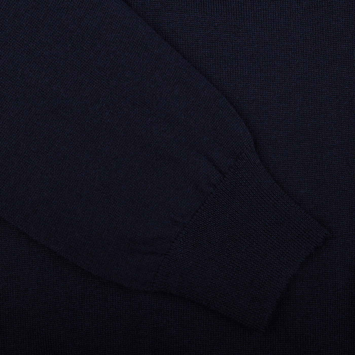 Gran Sasso Navy Extrafine Merino Wool Zip Cardigan Cuff