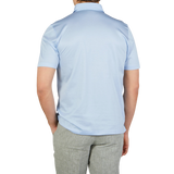 Gran Sasso Sky Blue Cotton Filo Scozia Polo Shirt Back1