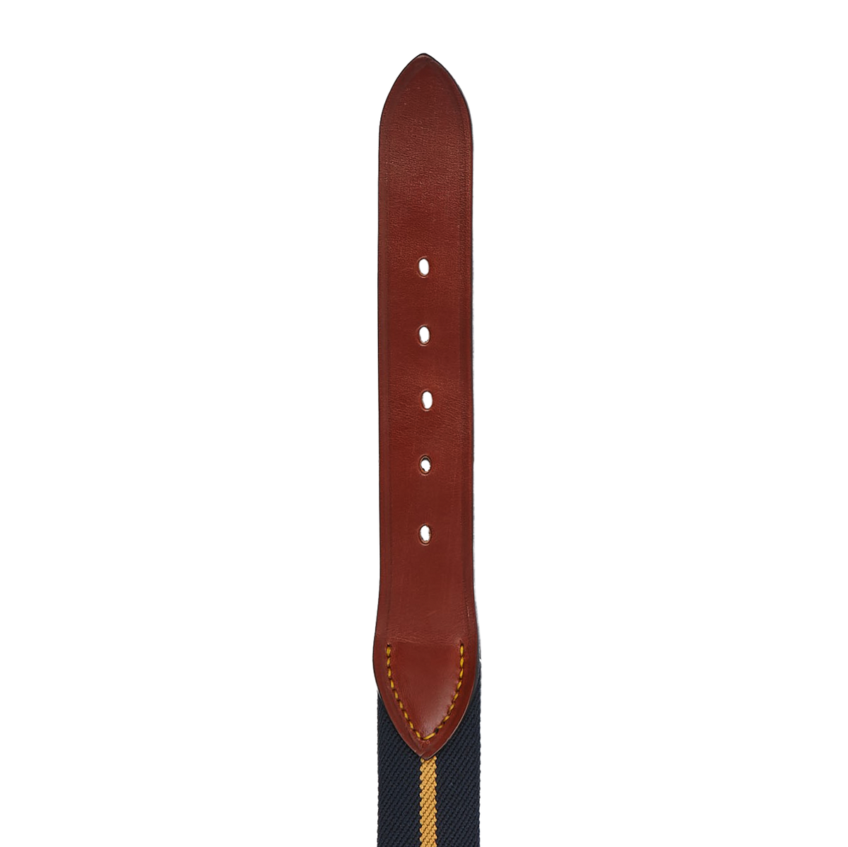 Hardy & Parsons | Navy Striped Canvas Cognac Leather 35mm Belt