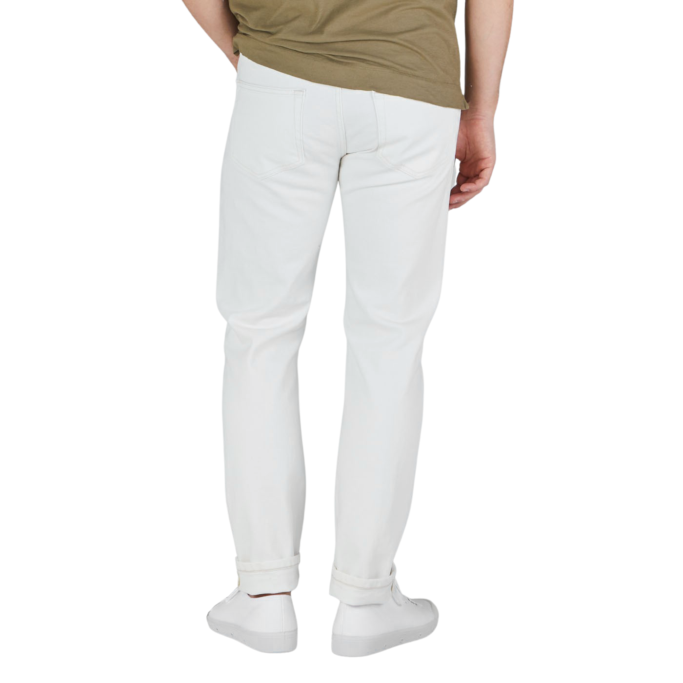 Jenerica Natural White Cotton TM005 Jeans Back1