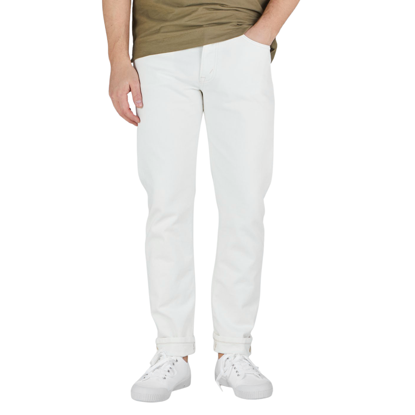 Jenerica Natural White Cotton TM005 Jeans Front1