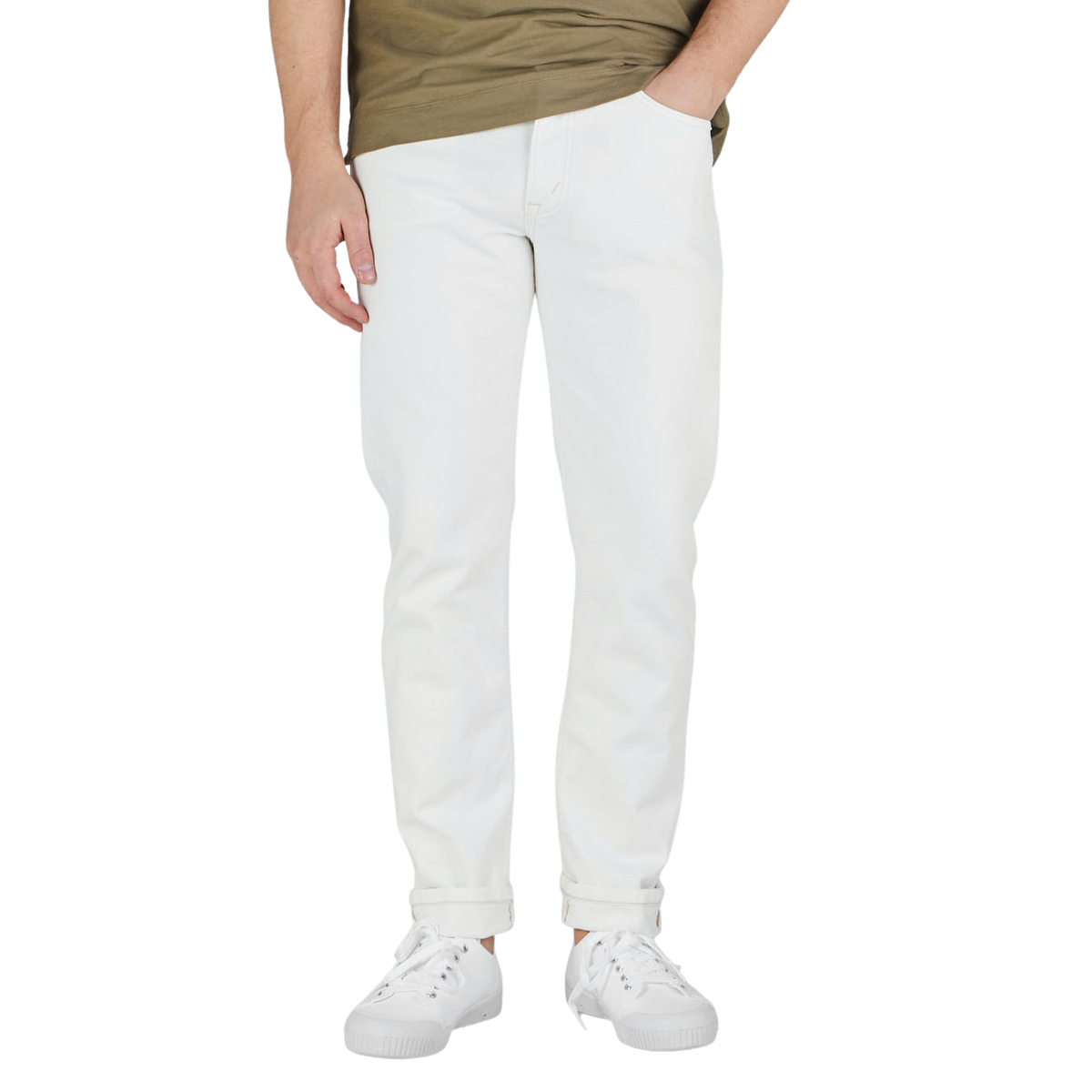 Jenerica Natural White Cotton TM005 Jeans Front1