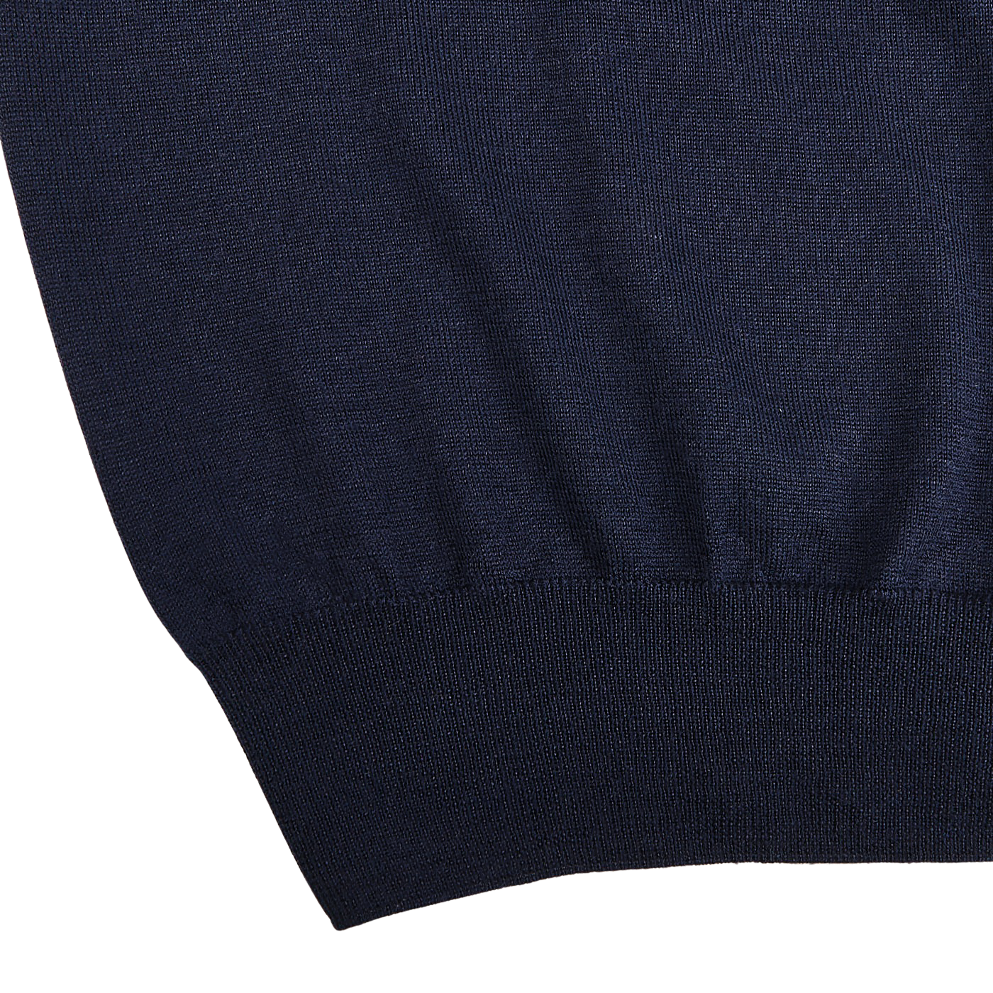 Mauro Ottaviani Dark Blue 16 Gauge Merino Wool Polo Shirt Edge