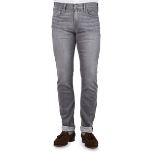 Paige Light Grey Cotton Stretch Lennox Jeans Front