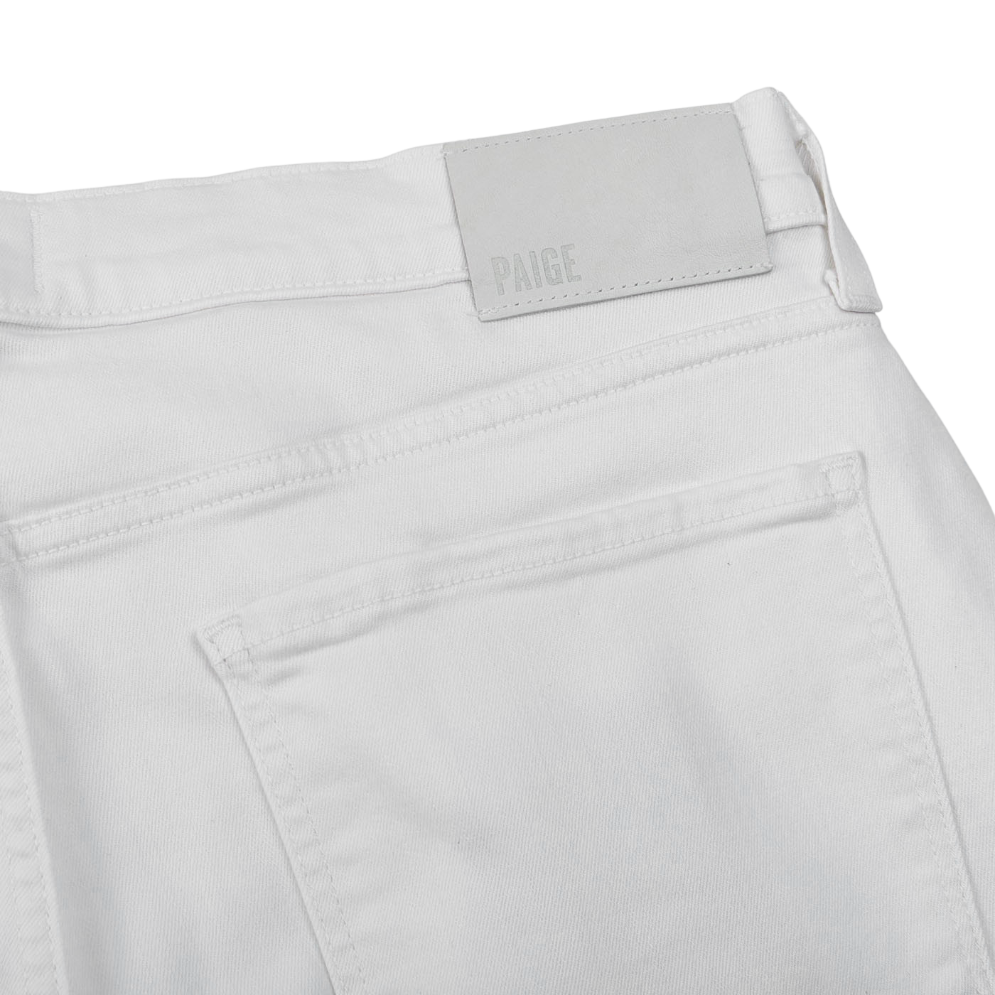 Paige White Icecap Cotton Stretch Lennox Jeans Pocket