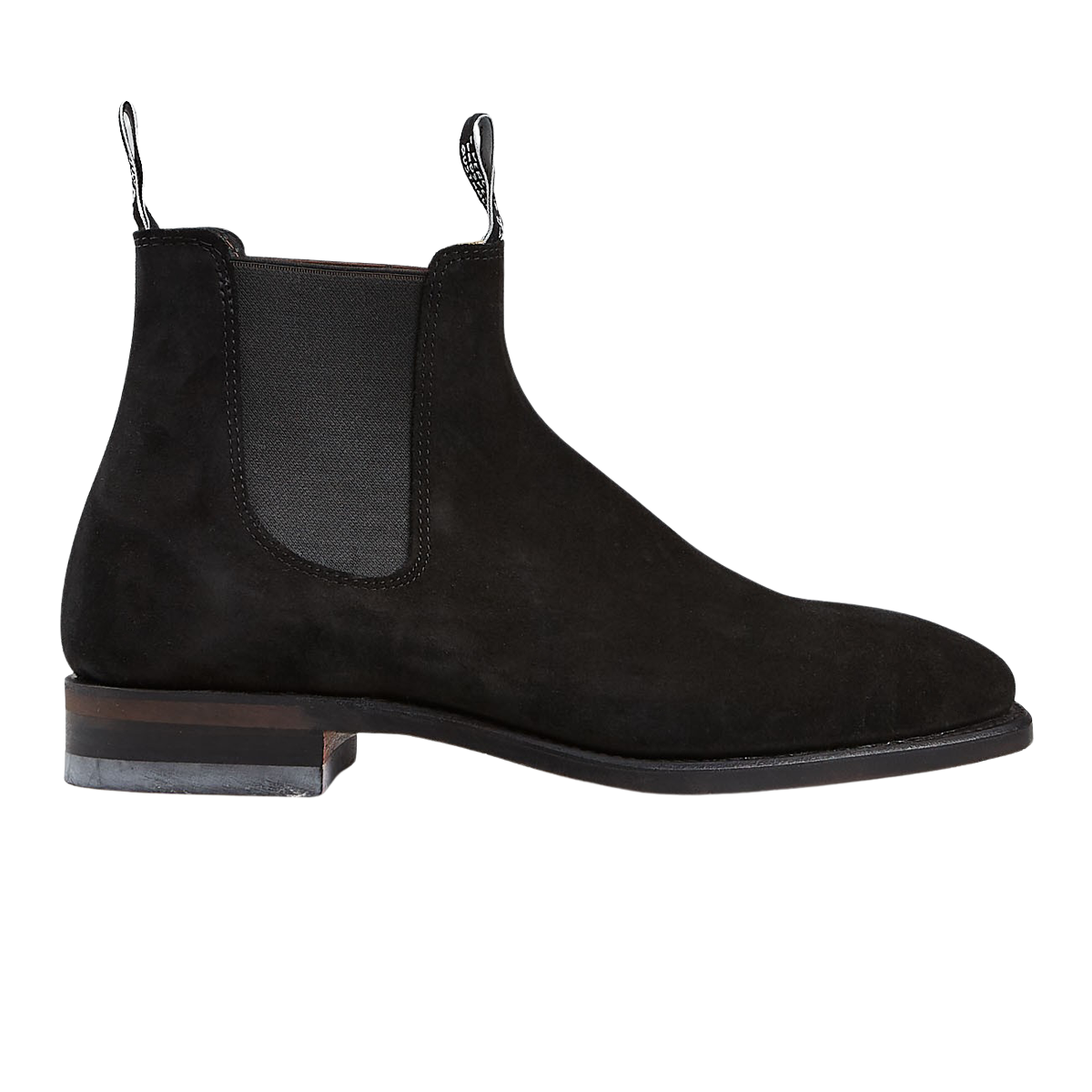 R.M Williams Black Suede Leather Blaxland G Boots Side