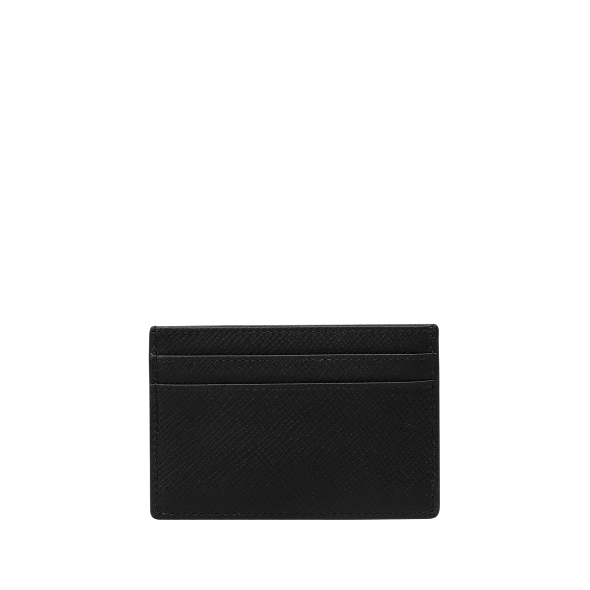 Prada Saffiano And Leather Card Holder In Black