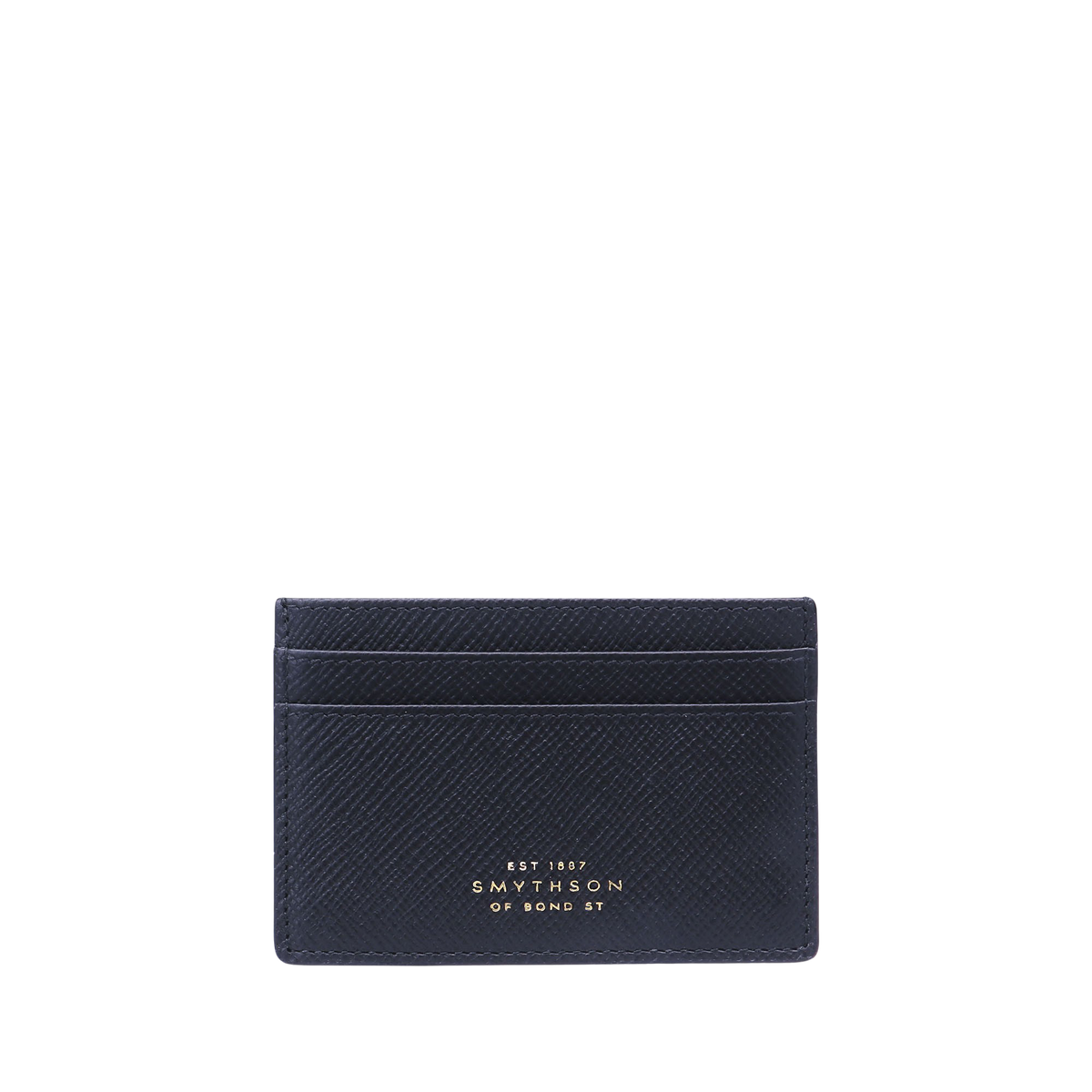 Smythson  Navy Blue Panama Leather Flat Card Holder – Baltzar