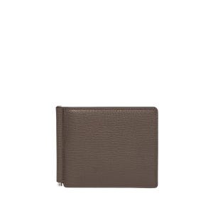Smythson Taupe Brown Ludlow Leather Money Clip Wallet Feature