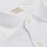 Stenströms White Cotton Jersey Casual Slimline Shirt Collar