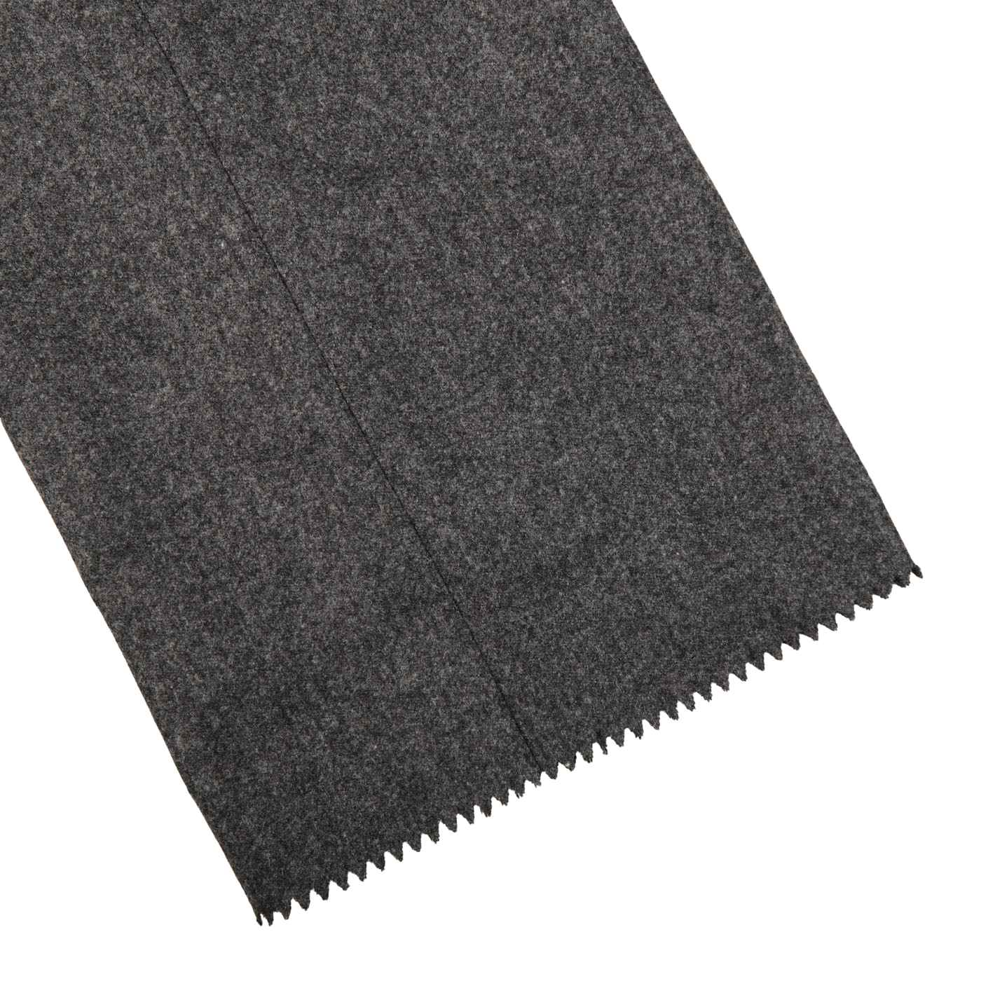 Studio 73 Grey Melange Wool Flannel Pleated Trousers Cuff