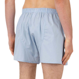 Sunspel Blue Cotton Boxer Shorts Back