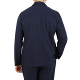 Sunspel Navy Blue Cotton Twill Pyjamas Jacket Jacket Back