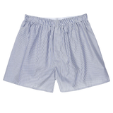 Sunspel Navy Blue Pinstripe Cotton Poplin Boxer Shorts Feature