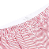Sunspel Red Stripe Cotton Poplin Boxer Shorts Detail