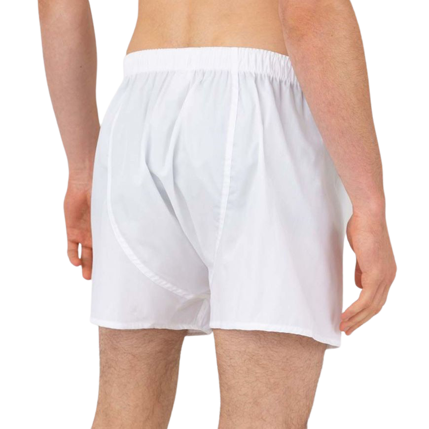Sunspel White Cotton Boxer Shorts Back