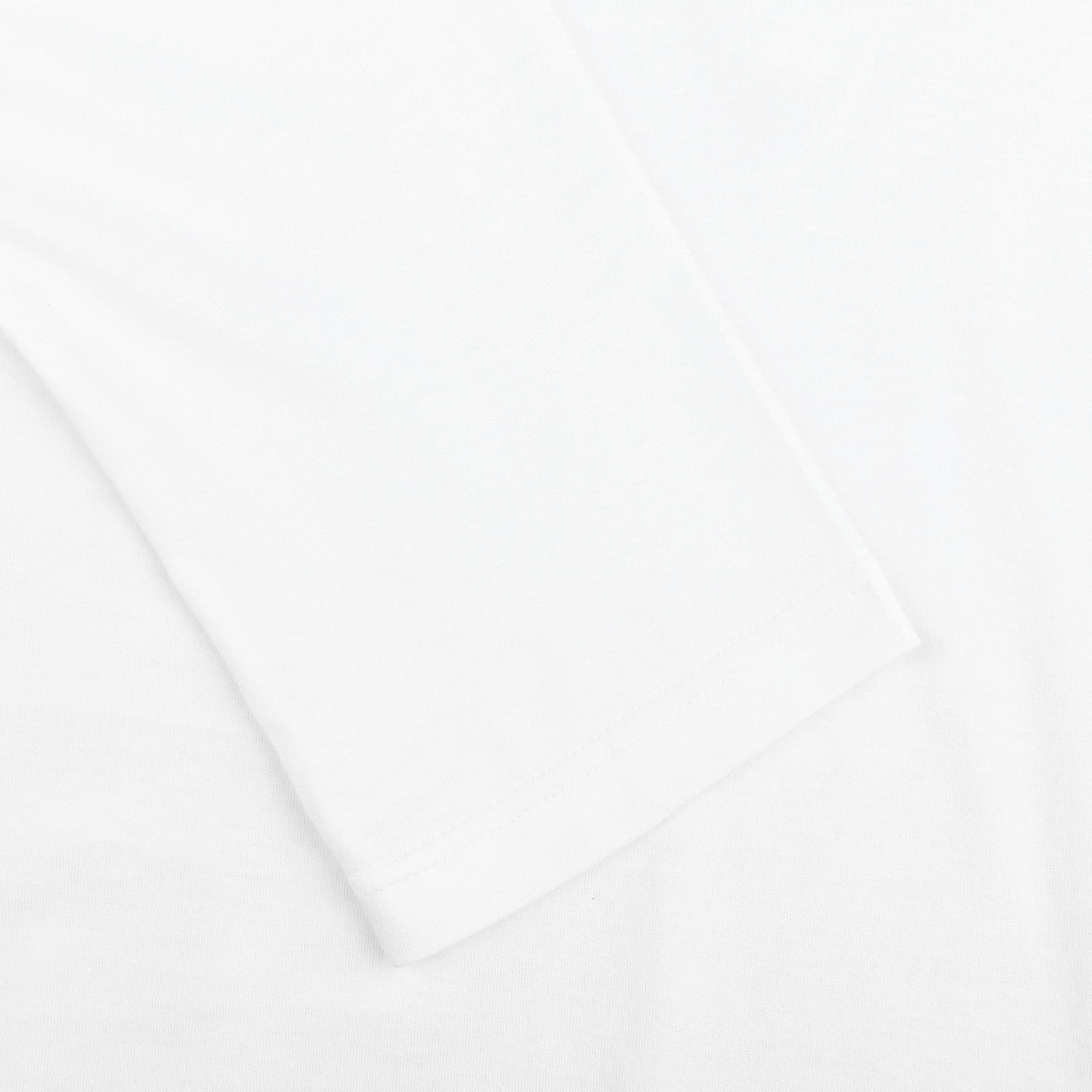 Sunspel White Cotton Riviera Long Sleeve T-Shirt Cuff