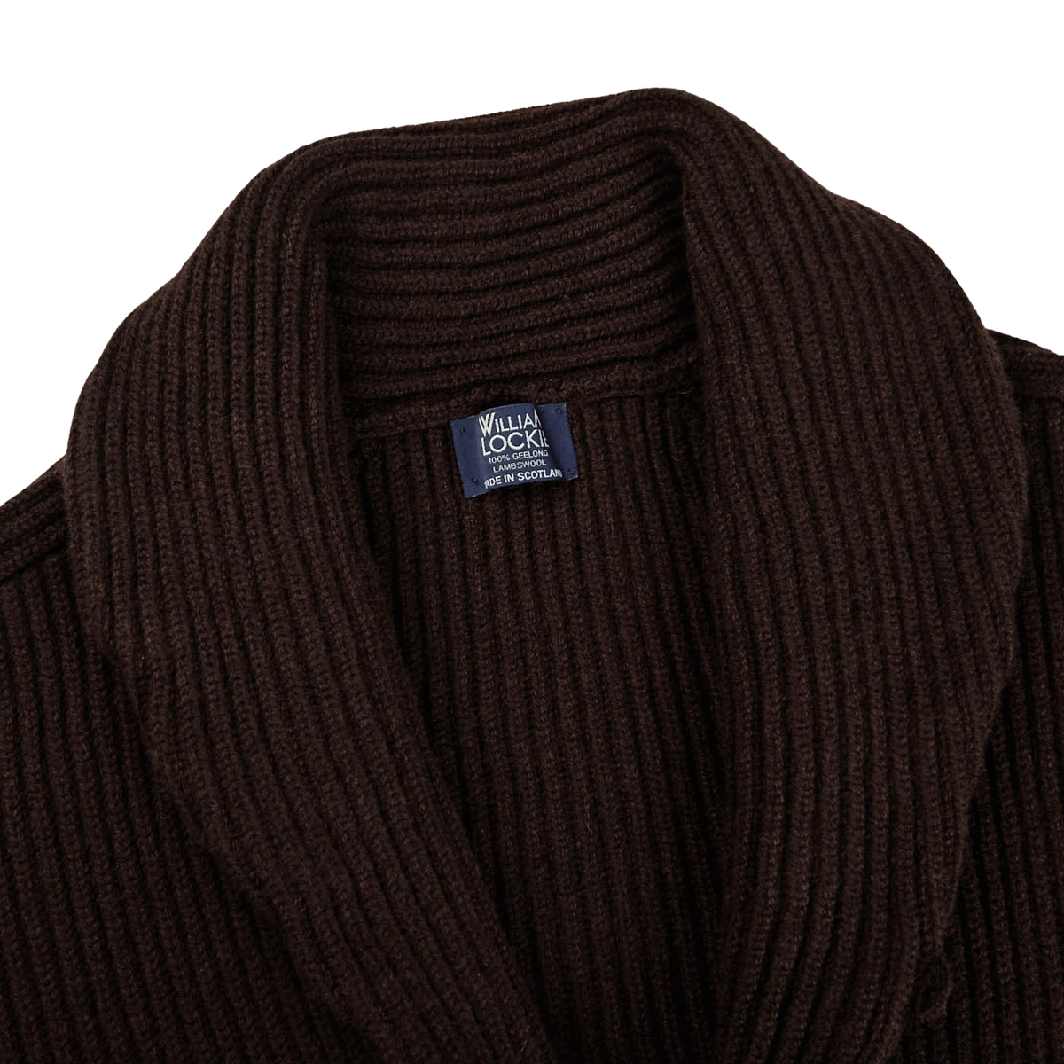 Bark Brown Shawl Neck Cardigan