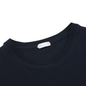 Zanone Navy Blue Ice Cotton T-Shirt Collar