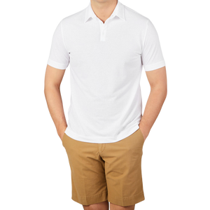 Zanone White Ice Cotton Polo Shirt Front