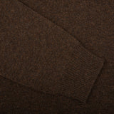 Alan Paine Cocoa Brown Lambswool Crew Neck Cuff