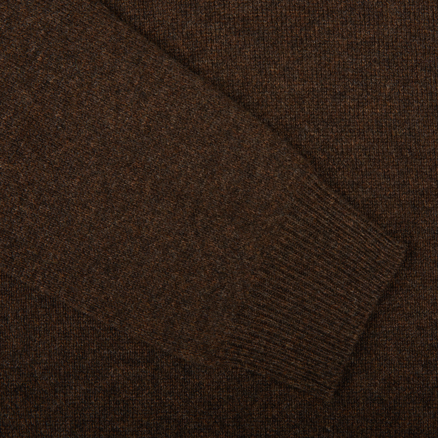 Alan Paine Cocoa Brown Lambswool V-Neck Cuff