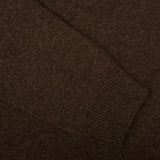 Alan Paine Cocoa Brown Lambswool V-Neck Cuff
