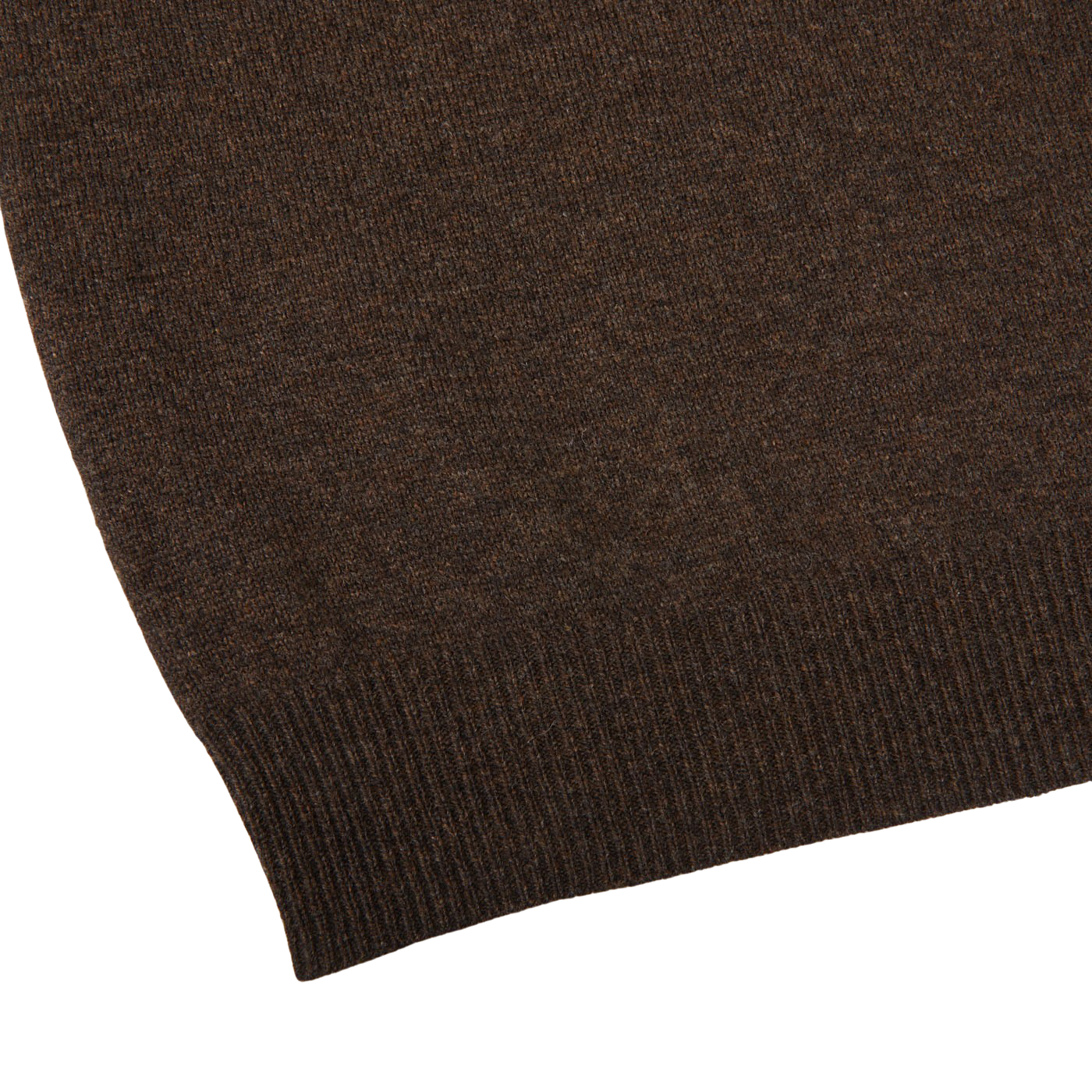 Alan Paine Cocoa Brown Lambswool V-Neck Edge