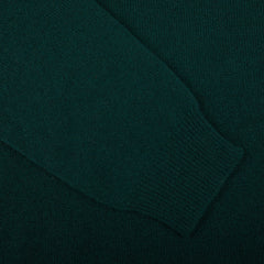 Alan Paine Tartan Green Lambswool Crew Neck Cuff