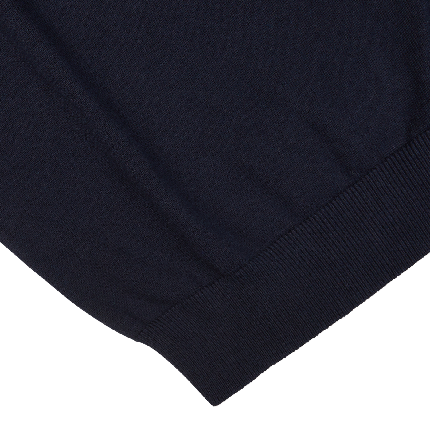 Navy blue luxury cashmere beanie hat displayed on a white background. 
(Product: Navy Blue Luxury Cashmere Beanie Hat
Brand: None mentioned) 

Navy blue luxury cotton crewneck displayed on a white background.
(Product: Navy Blue Luxury Cotton Crewneck
Brand: Alan Paine)