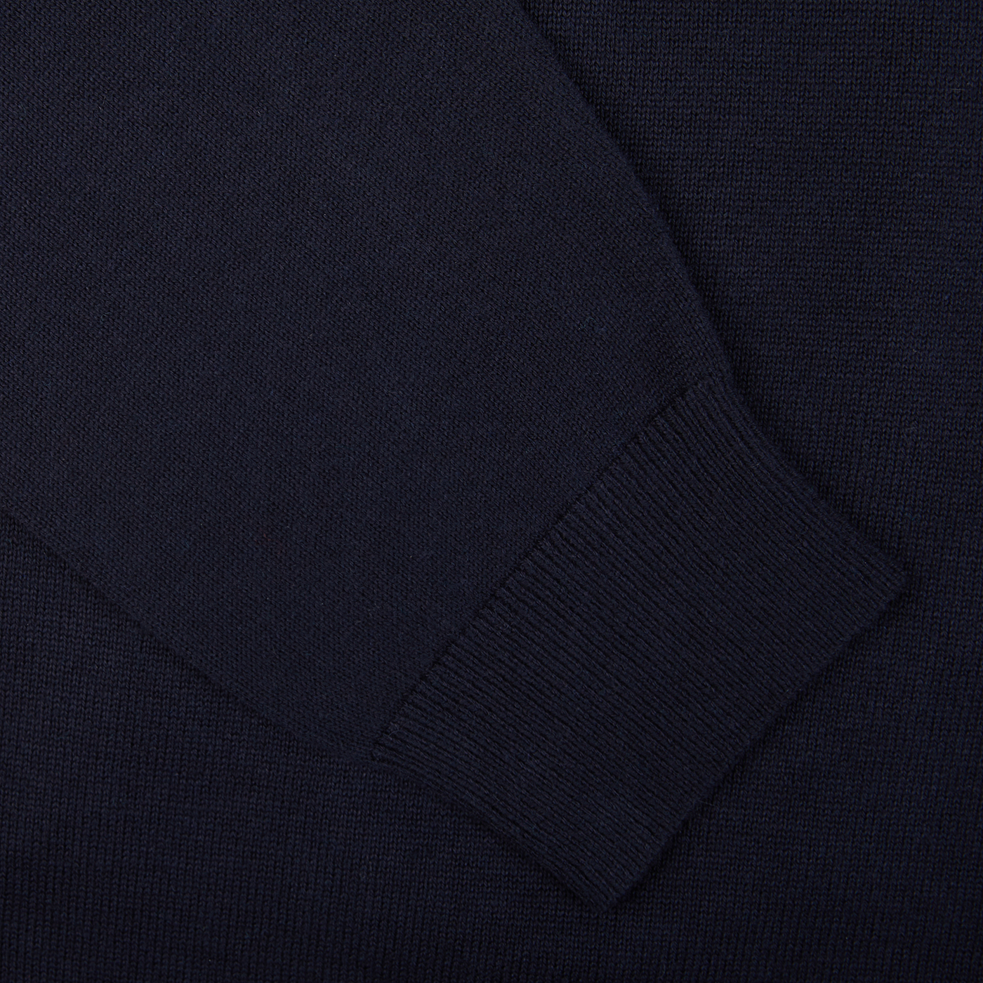 A close up of a luxury cotton, navy Blue Luxury Cotton Knitted Overshirt Alan Paine overshirt.