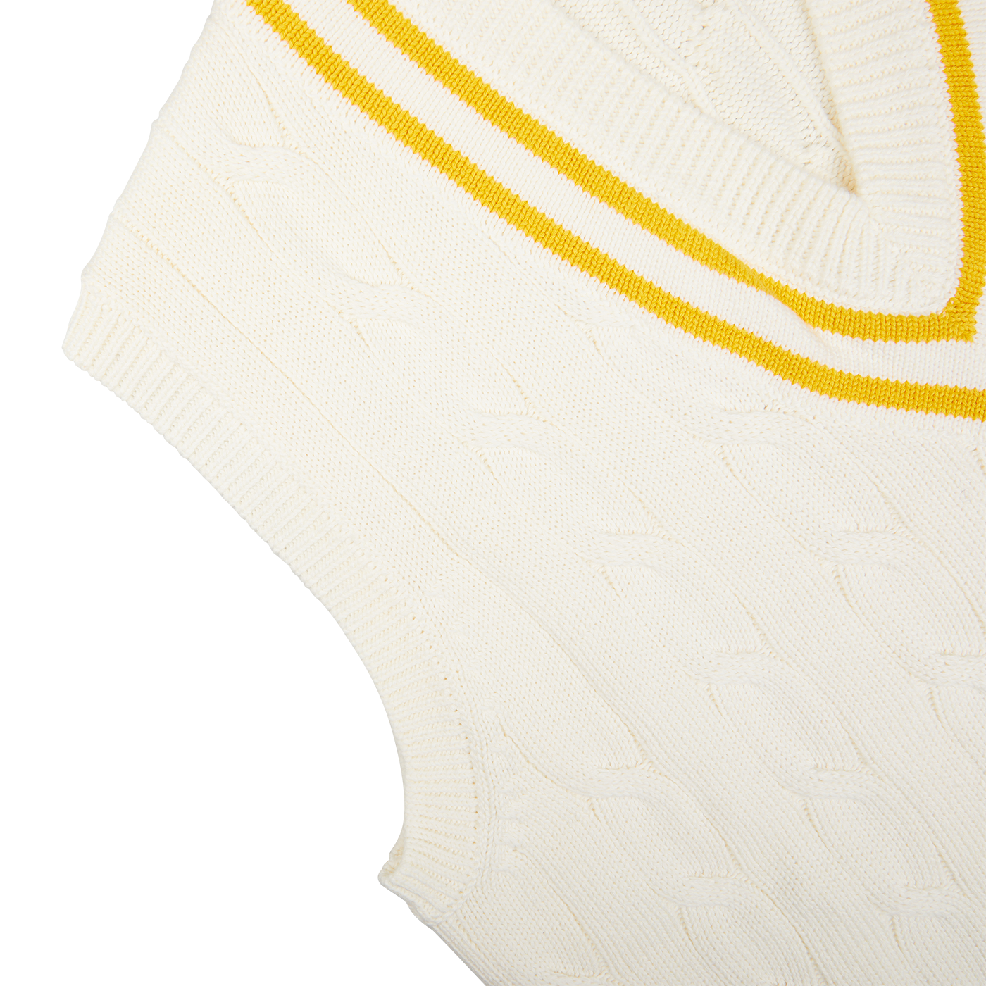 Off-White Yellow Striped Cotton Cricket Slipover by Alan Paine